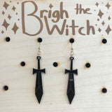 Brigh the Witch "Swords" Black Acrylic Earrings