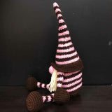 Mama Hatsy Medium Pink & Brown Crochet Gnome