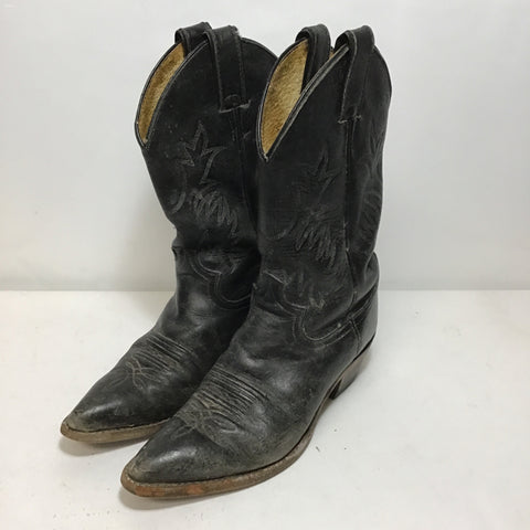 Cat's Paw Black Leather Cowboy Boots