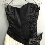 Vintage 1980's Zum Zum Black & White Satin Prom Dress