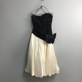 Vintage 1980's Zum Zum Black & White Satin Prom Dress