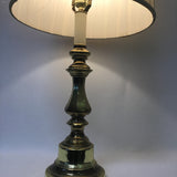 Shiny Brass Table Lamp with Pleated Empire Cylinder Shade