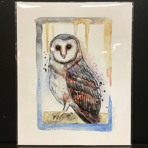 Cruz Illustrations "Barn Owl 1" 8x10 Signed Art Print