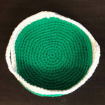 Mama Hatsy Green & White Crochet Basket
