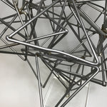 Original Vintage Abstract Silver Metal Geometric Sculpture