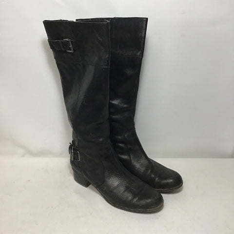 Bandolino Black Leather Calf-High Boots