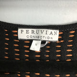 Peruvian Connection Black & Orange Sweater